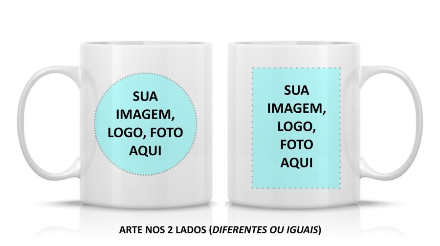 Caneca com arte nos 2 lados, separadas