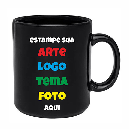 Caneca Preta Personalizada para Empresas
