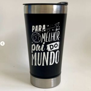 Copo térmico inox personalizado, foto real do trabalho da Lembranceria em Campinas (3)